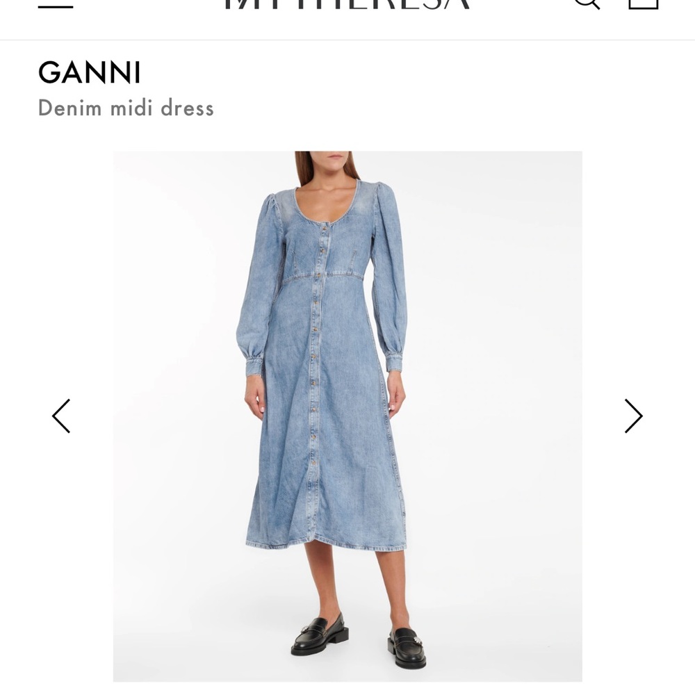 Ganni denim midi dress